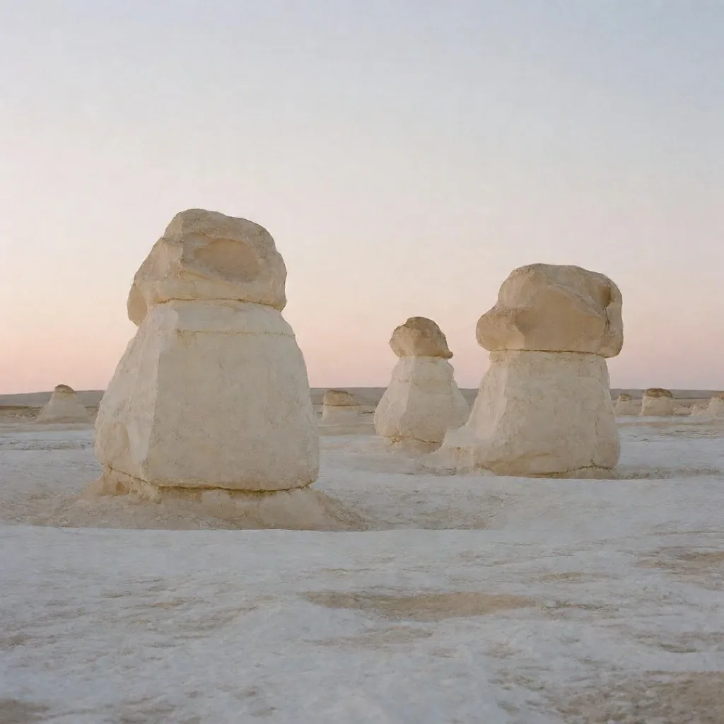 Wind-carved white chalk formations in the Farafra region