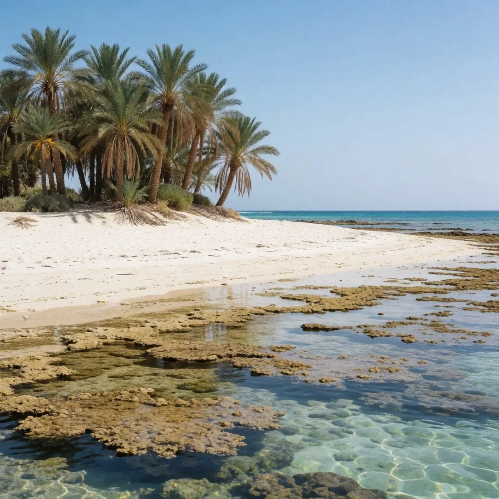 Red Sea coastal lagoon with fringing reef