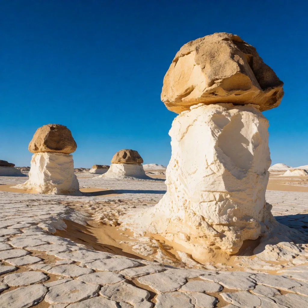 White limestone desert formations