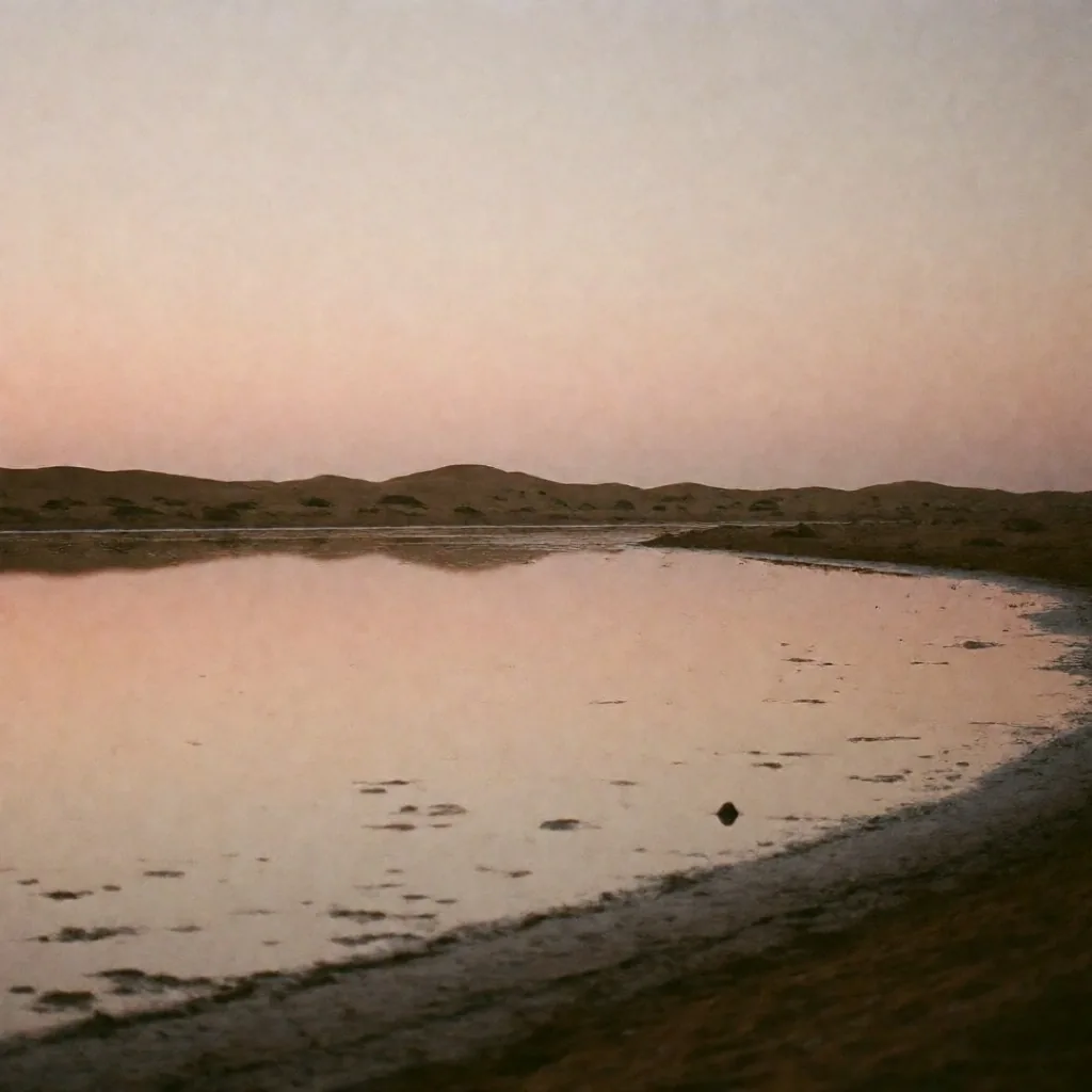 Calm coastal lagoon at dawn on the Egyptian shore